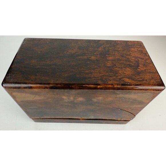 Wilardy Wood Grained Lucite Purse Handbag Vtg Authentic Handle Flower Clasp 50s - Picture 11 of 16